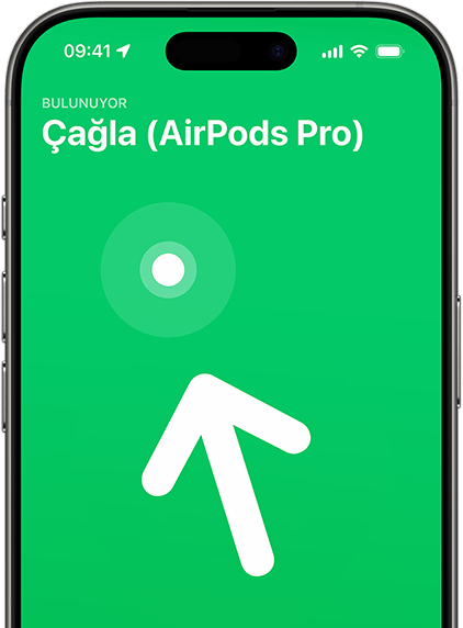AirPods Pro için Bul özelliğinin gösterildiği iPhone