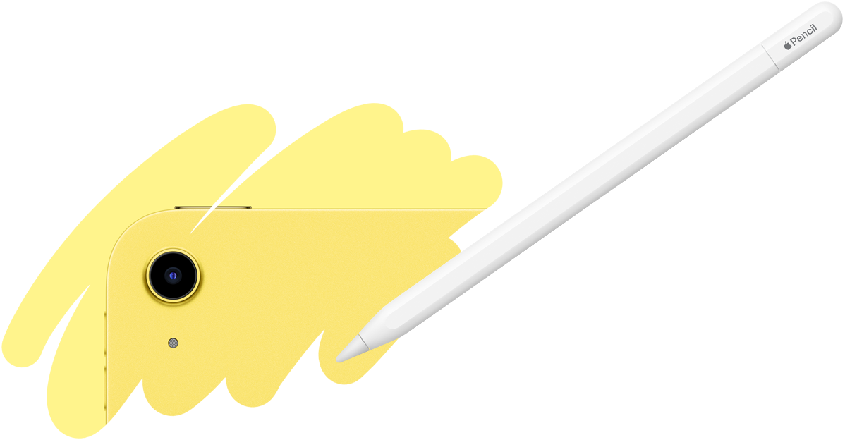 Apple Pencil çizim hareketiyle ortaya çıkan iPad’in arka kısmı ve arka kamera.