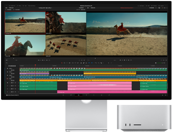 Mac Studio ve Studio Display kullanılarak düzenlenen bir film