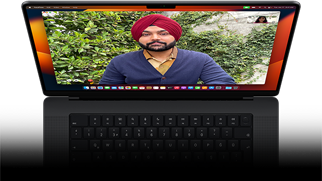 MacBook Pro’da bir FaceTime video görüşmesi.
